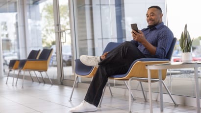 GM customer in a waiting room